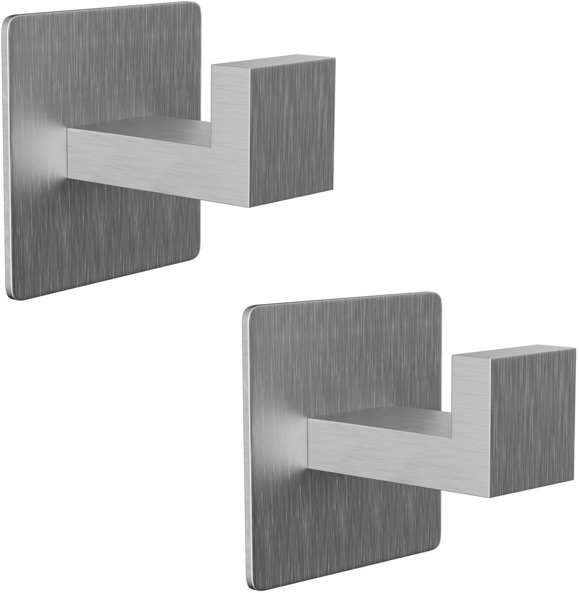 Omgoods- Handdoekhaken Zelfklevend - 2 Stuks - Roestvrij Staal - Wandhaken - Badkamer/Keuken - 5,4 x 5,4 x 5,7 cm - Stijlvol en Duurzaam