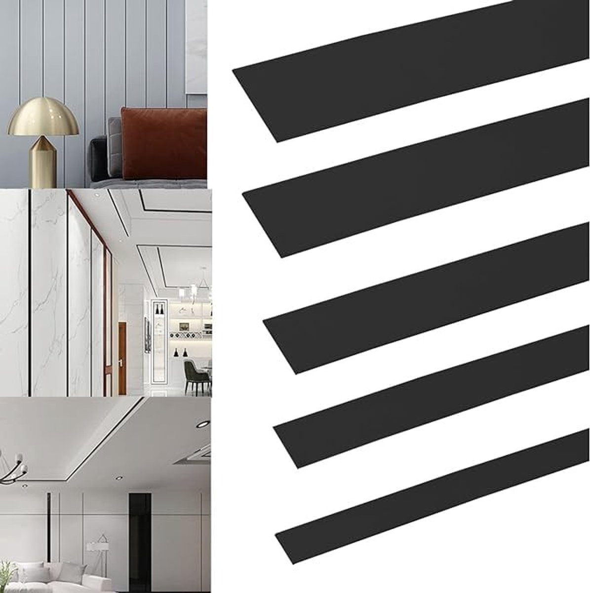 Omgoods - Zelfklevende Decoratieve RVS Strip 5 m met Gouden Spiegel Effect