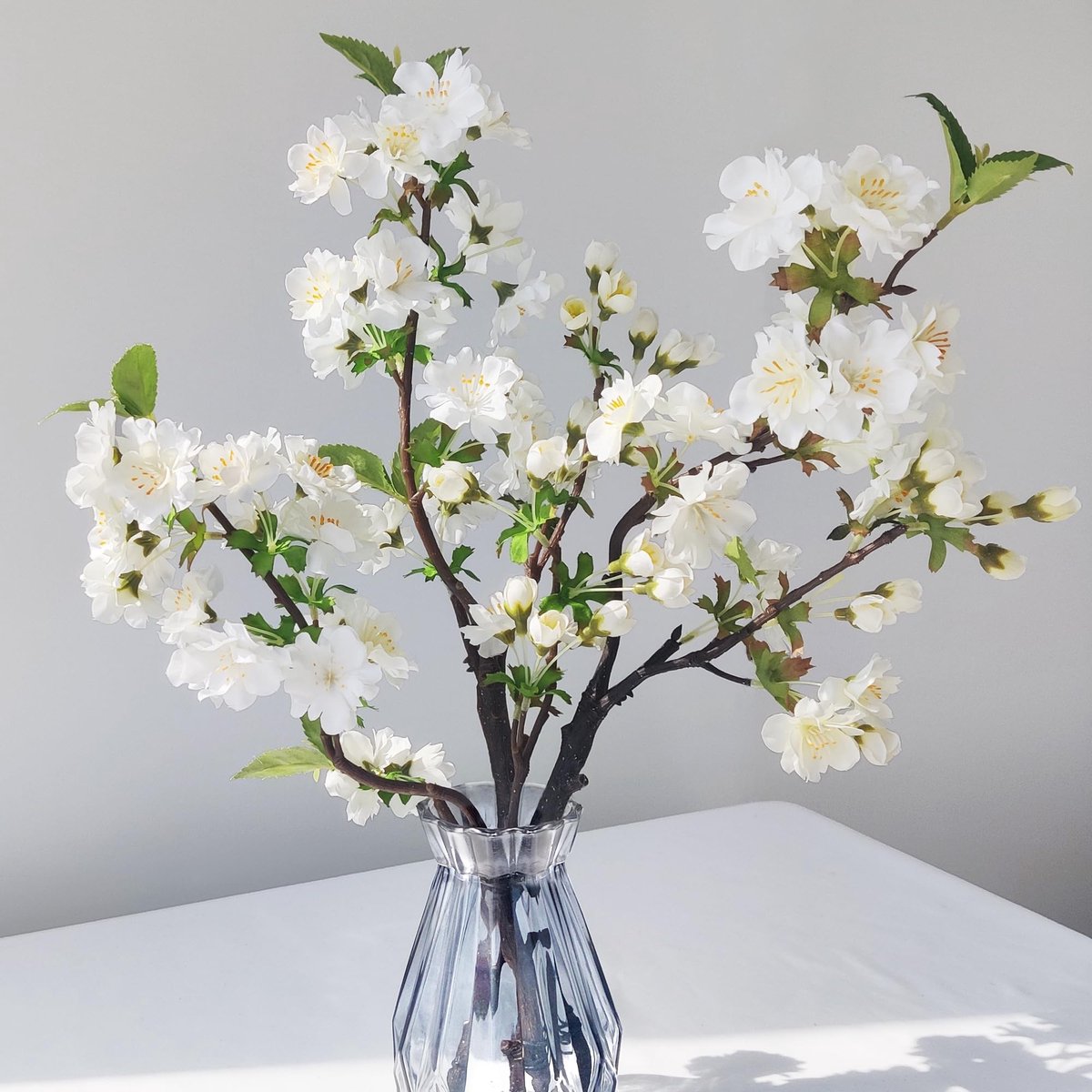 Omgoods - Set van 3 Kunstmatige Kersenbloesemtakken 49 cm
