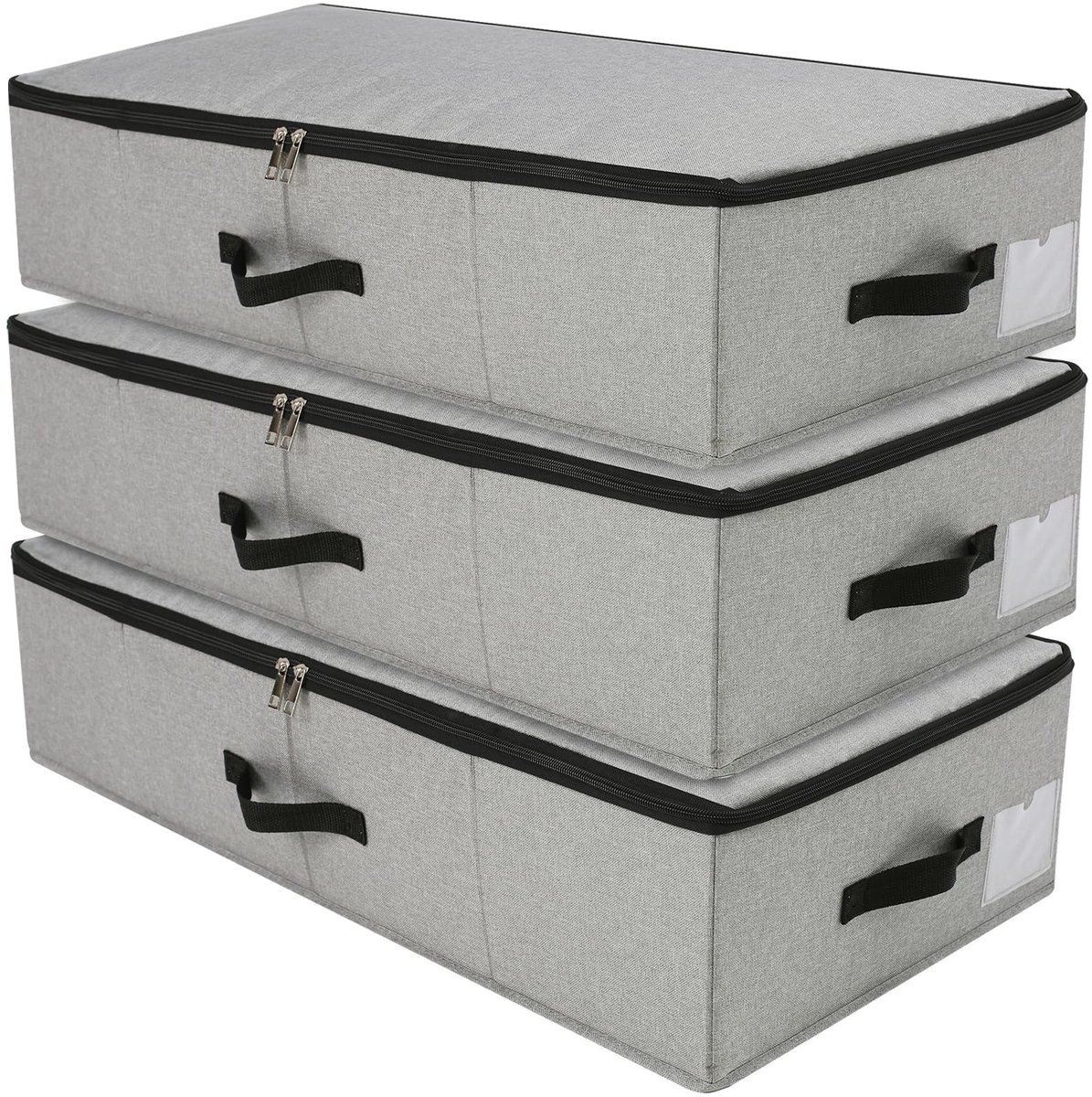 Omgoods - Set van 3 Onderbed Opbergdozen met Verstevigde Handvatten