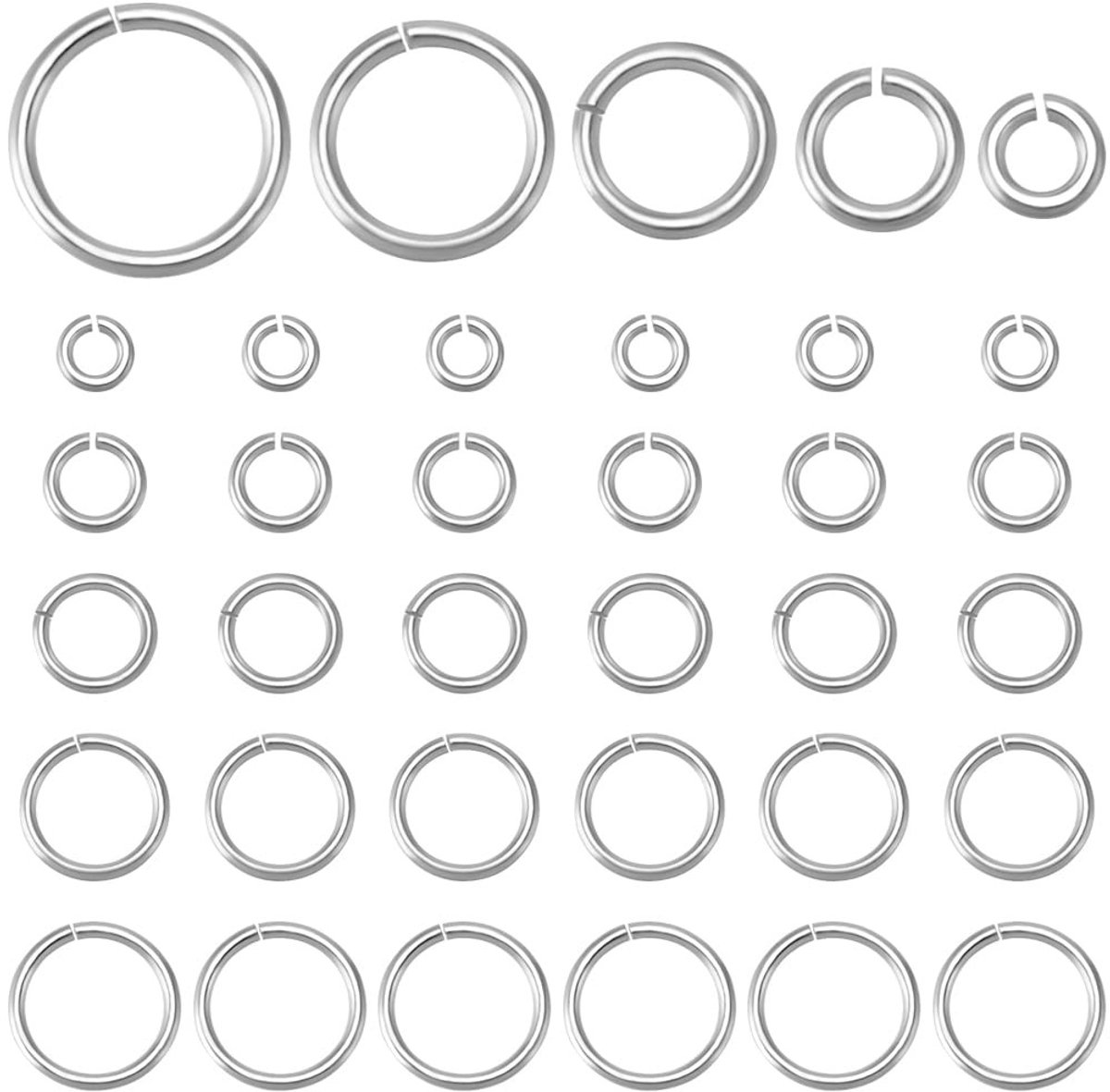 Omgoods - 50 Stuks Open Jump Rings van 925 Sterling Zilver voor Sieradenmaken