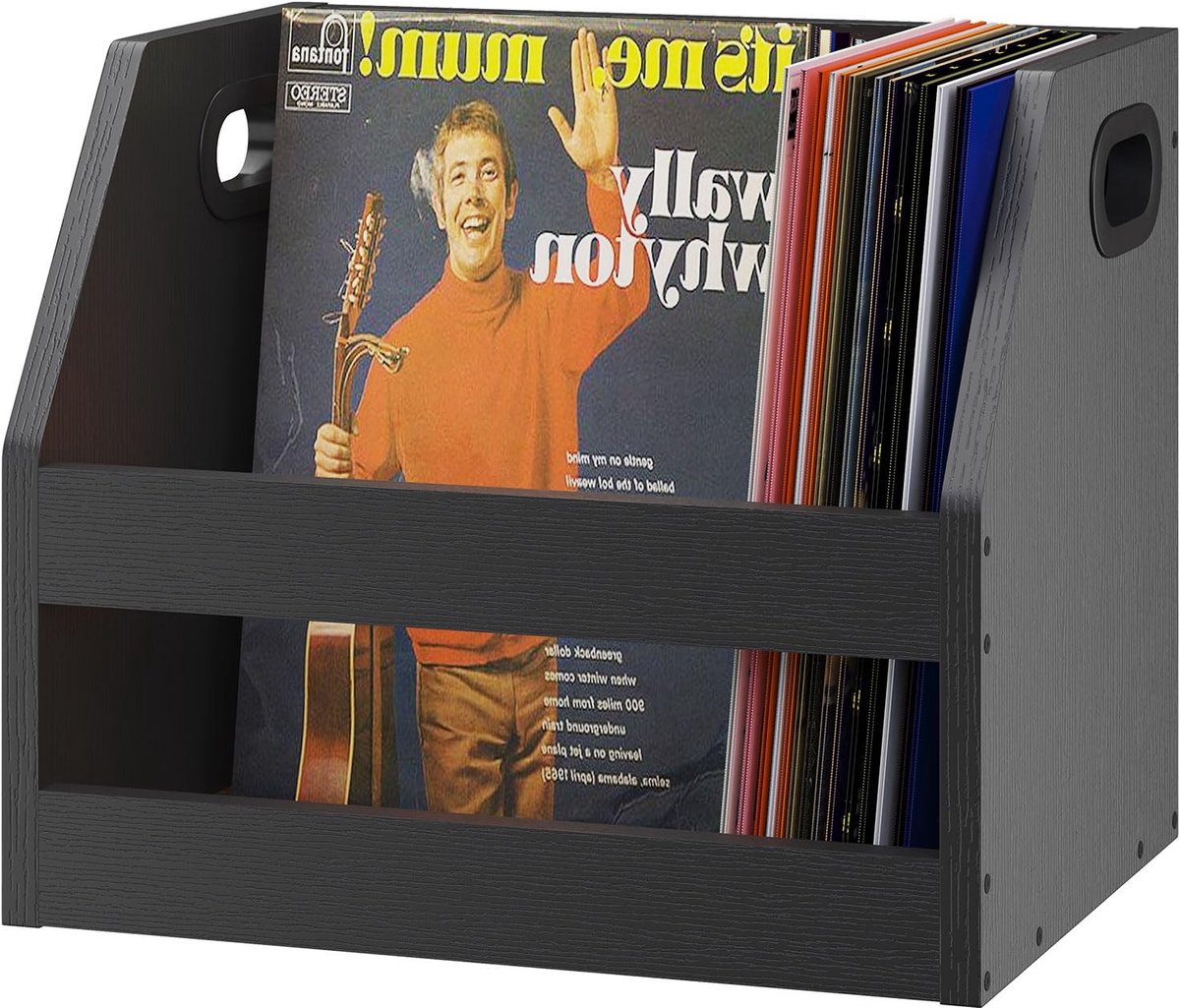 Omgoods - Vinyl Album Box Crate met Handgreep en Organizer