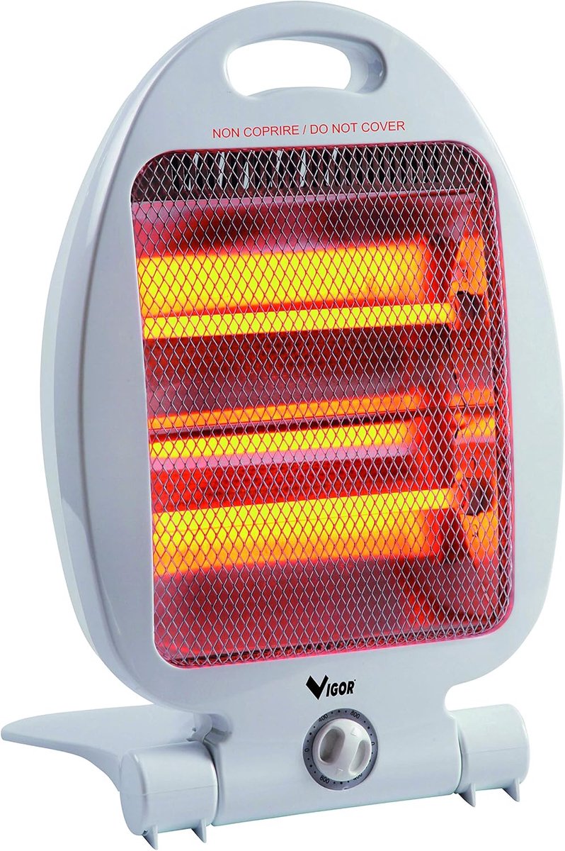 SnelShoppen - Quartz Heater 800 Watt met 2 Lampen en Draaghandvat voor Keuken, Tuin en Feesten - Compact en Hoogwaardige Verwarming