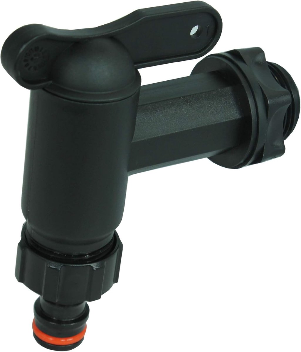 Afvoerkranen voor regenton 3/4 inch - kunststof zwart - met afdichting en moer - eenvoudig te installeren - SnelShoppen