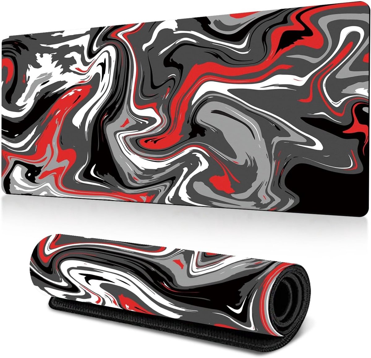 Muismat XL 60 x 30 cm - Fantasy Rood - Antislip rubberen basis - Geschikt voor elke muis - ShopVlot