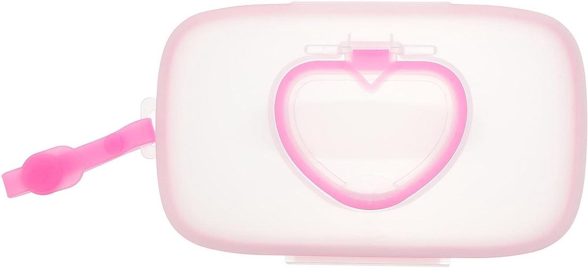 Draagbare Doekjesbox - Babydoekjes Houder - Reizen en Onderweg - Houdt Vocht Vast - 22 x 13.5 cm - Roze