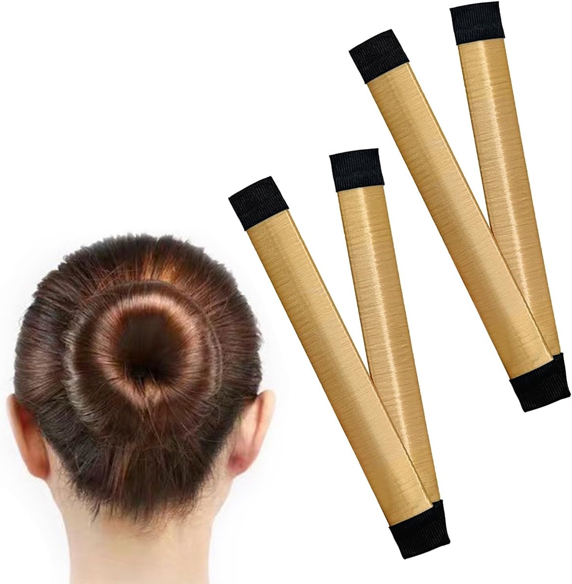 SnelShoppen - Haar Bollen Maker - 2 Stuks Haar Donuts Franse Bollen Makers voor Haar Twist Vouwen - Eenvoudige Haar Bollen Accessoires voor Vrouwen en