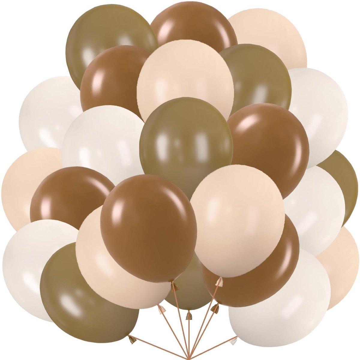 Omgoods - 60 Stuks Metallic Ballonnen in Bruin en Nude voor Feestdecoratie