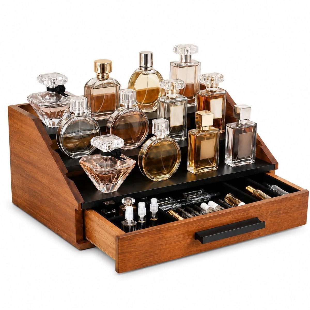 Omgoods - Houten Parfumorganizer met Lade voor Make-uptafel