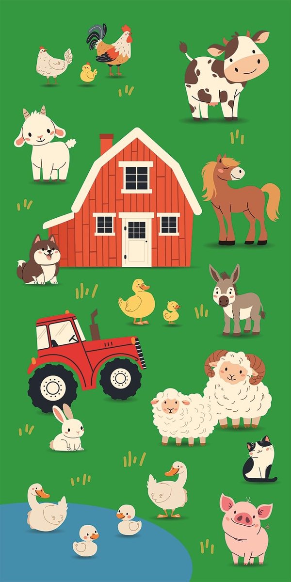 Omgoods - 100% Katoenen Boerderij Handdoek, 70 x 140 cm