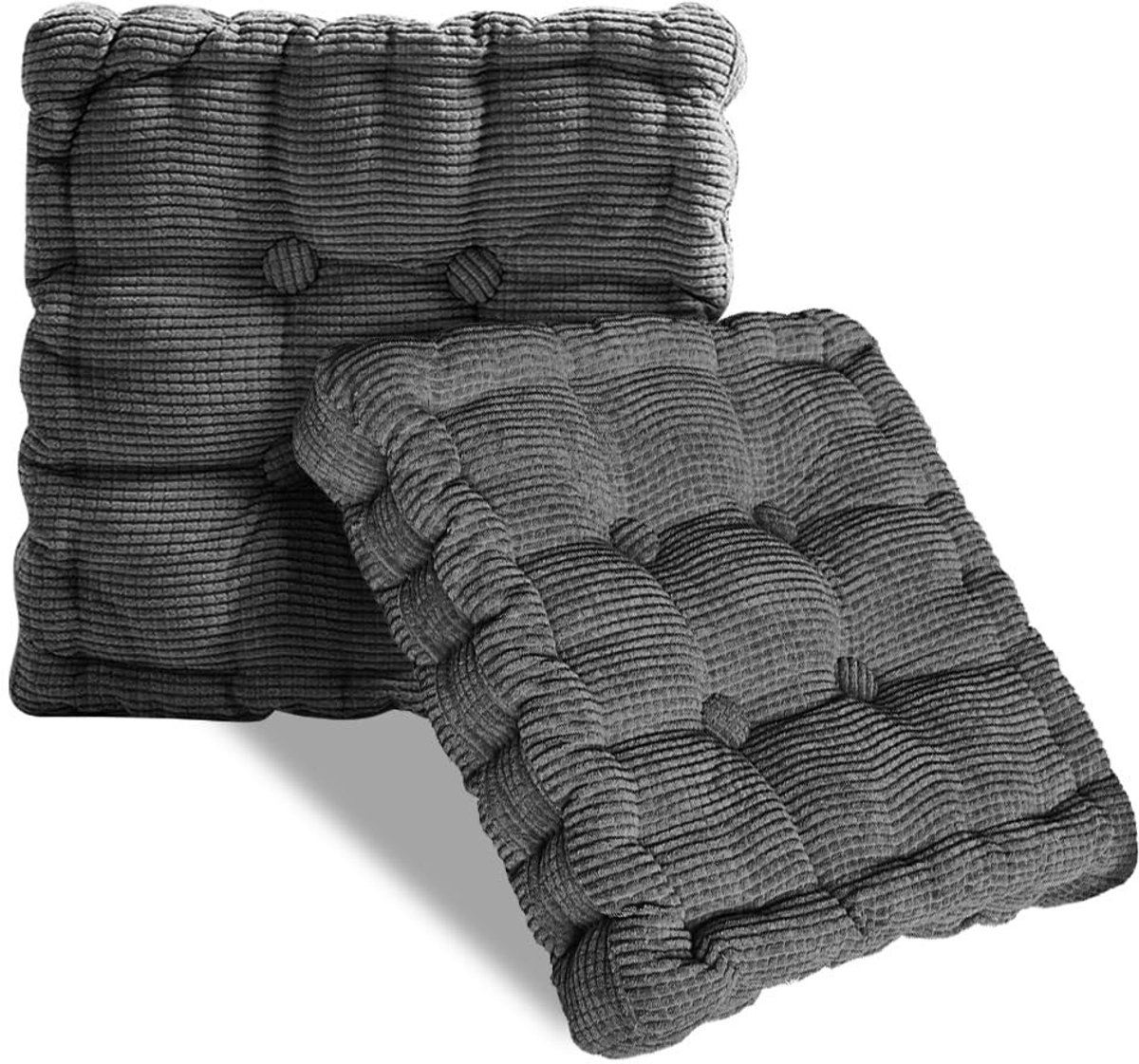 Omgoods - Set van 2 Buiten Zitkussens 40 x 40 cm, Dikke Vloerkussens