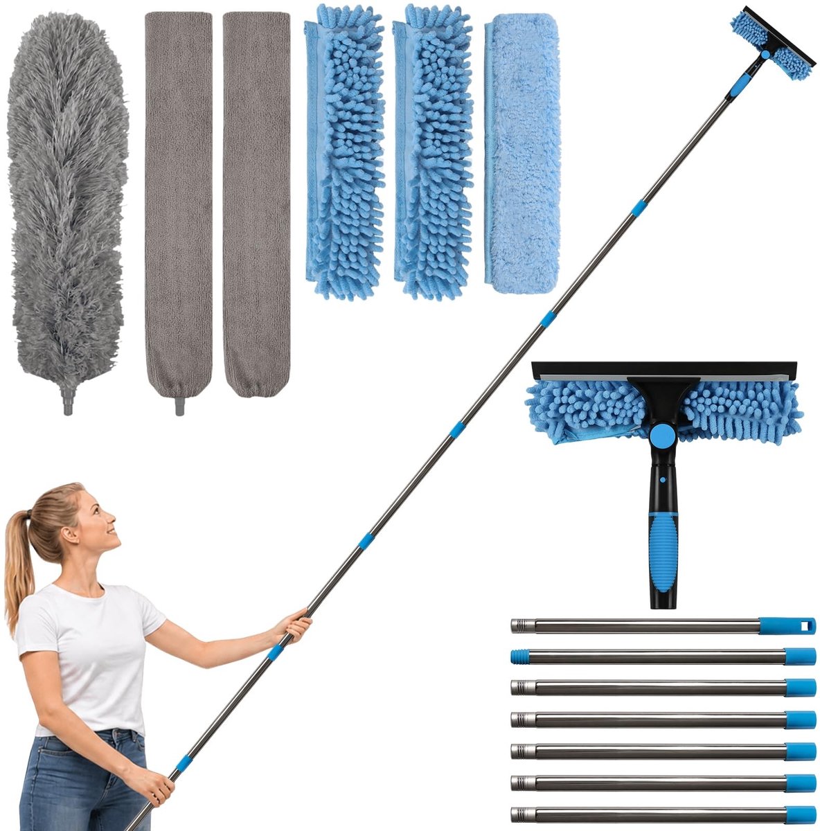 Omgoods - Telescopische Ruitenwisser Set voor Gemakkelijk Schoonmaken