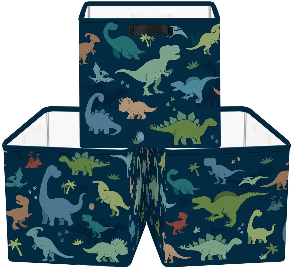 Omgoods - Set van 3 Opslagdozen Dinosaur voor Kleding en Speelgoed