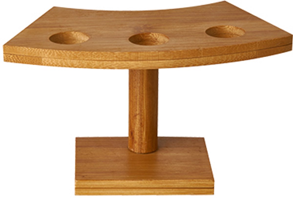 Plateau, bamboe pure 9 cm x 16 cm x 7,6 cm voor 3 amuse cones