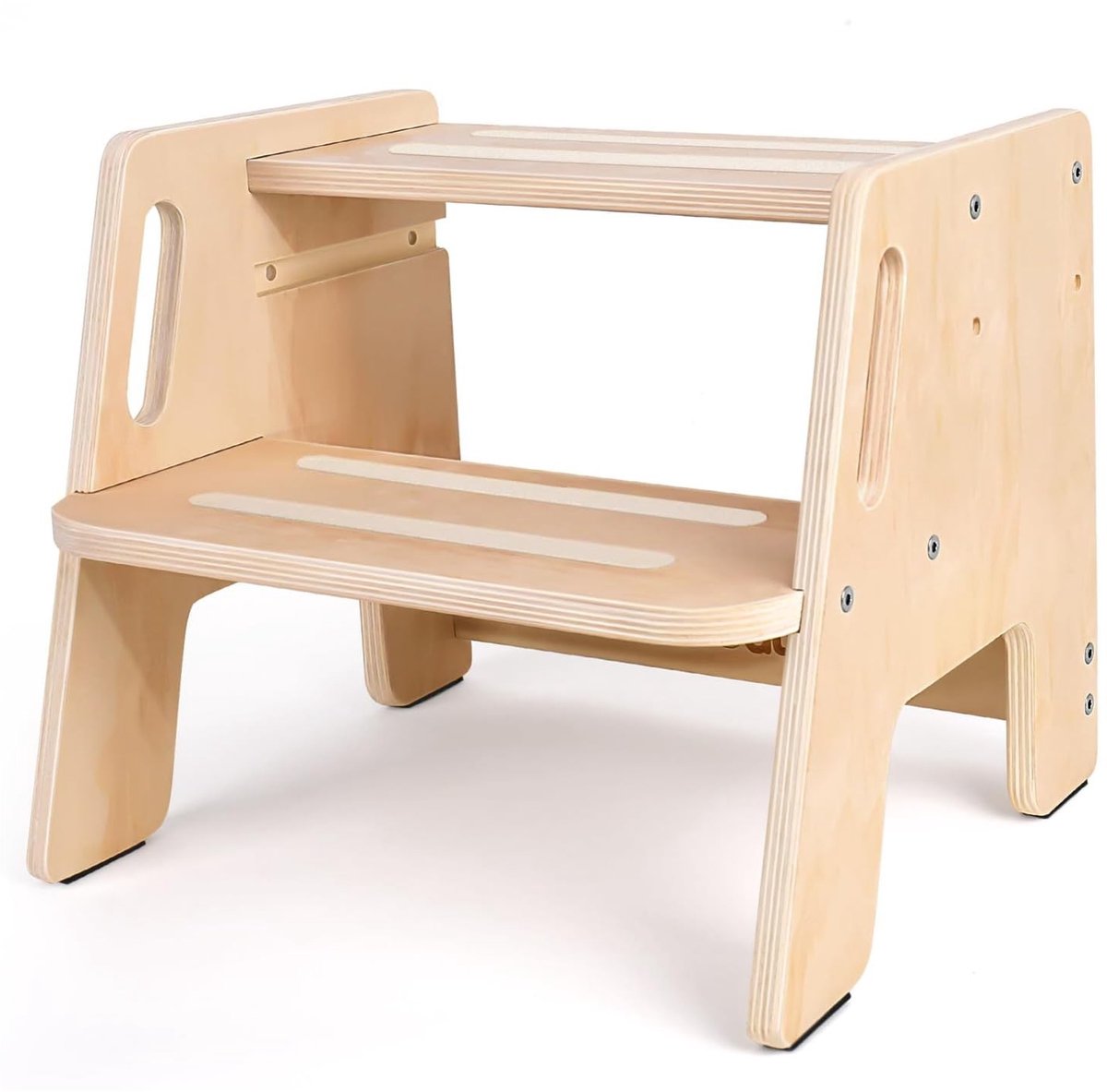 Omgoods - Stabiele Houten Kinderkruk met 2 Treden en Handvatten