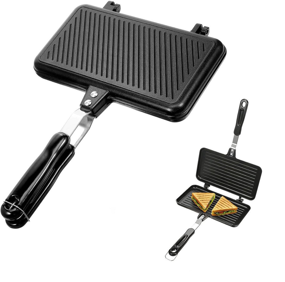 Omgoods - Dubbelzijdige Camping Sandwichmaker met Inklapbare Constructie