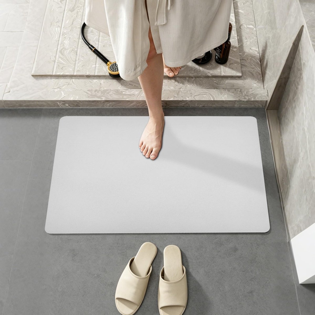 Omgoods - Antislip Badmat, Absorberend en Sneldrogend, 43x120cm, Grijs