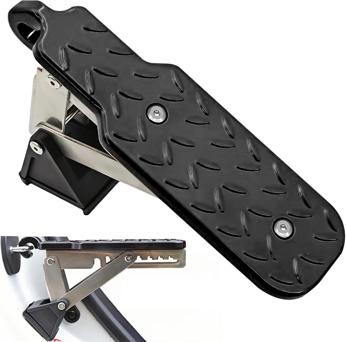 SnelShoppen - Opvouwbare Auto Pedal Door Step met Buffer Kussen, Universeel en Verstelbaar, Tot 250 kg, 5 Hoekverstellingen voor Veilig Instappen in d