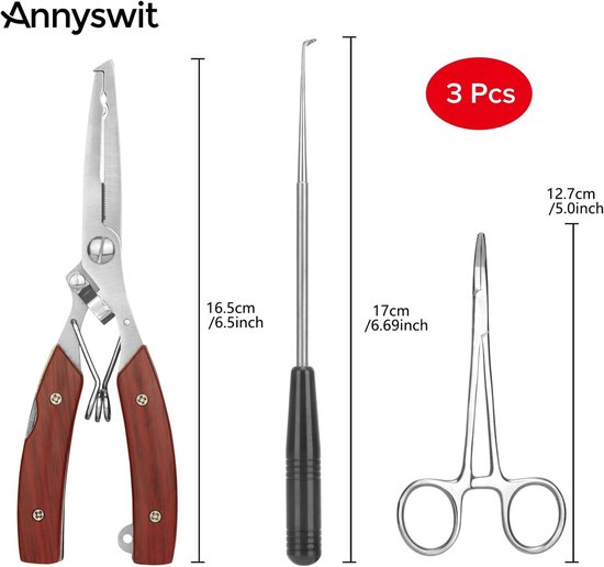 3Pcs Portable Gear Set with Lanyard & Curved Forceps & Escape Tool & Cover Multifunctional Fishing Gear Hook Remover - ShopVlot — afbeelding 5