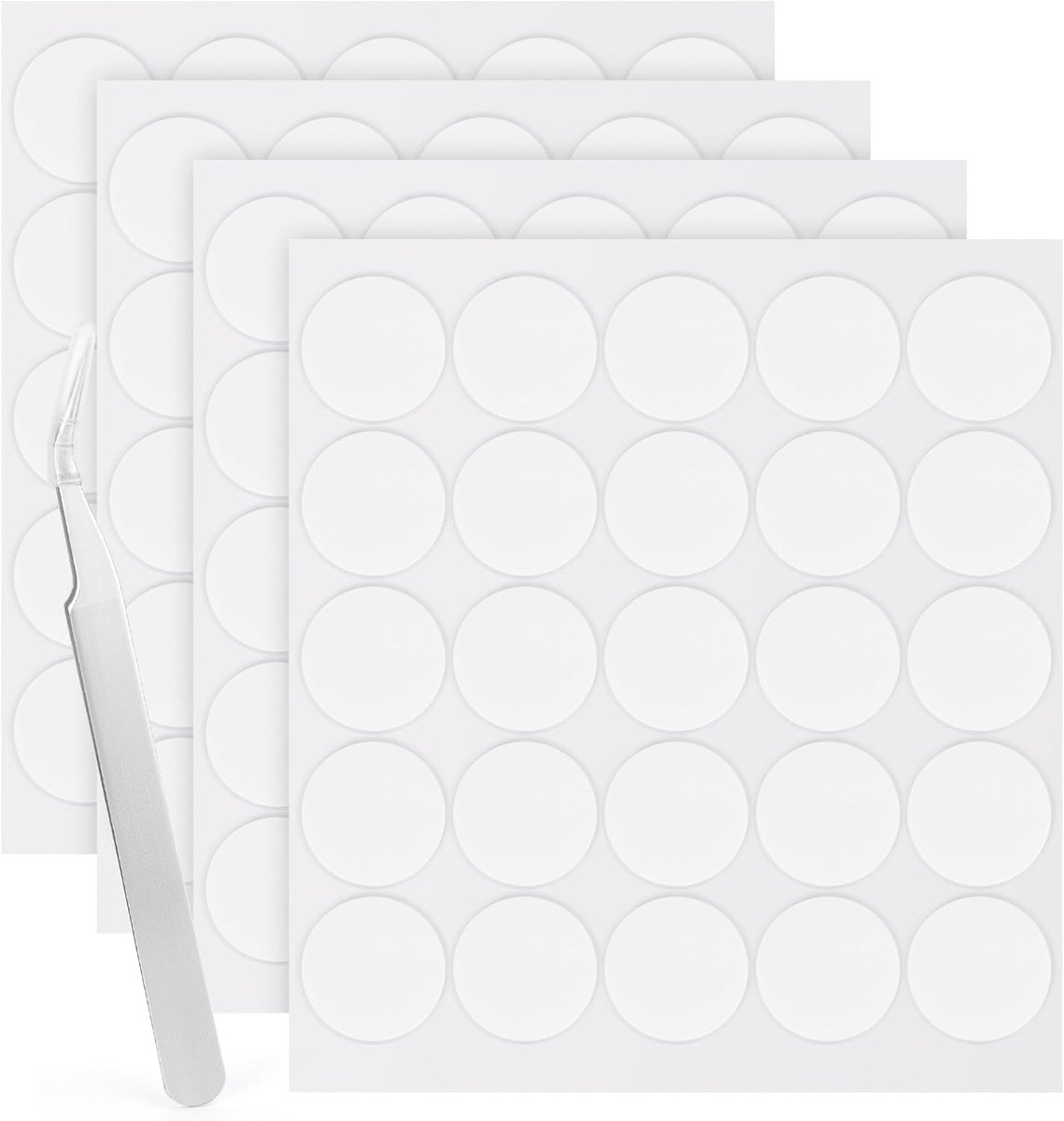 SnelShoppen - Dubbelzijdige Lijmplaatjes, Transparant, Rond, Verpakking van 100 Stuks, 25 mm | Verwijderbare Nano Stickers, Super Waterdicht en Restvr
