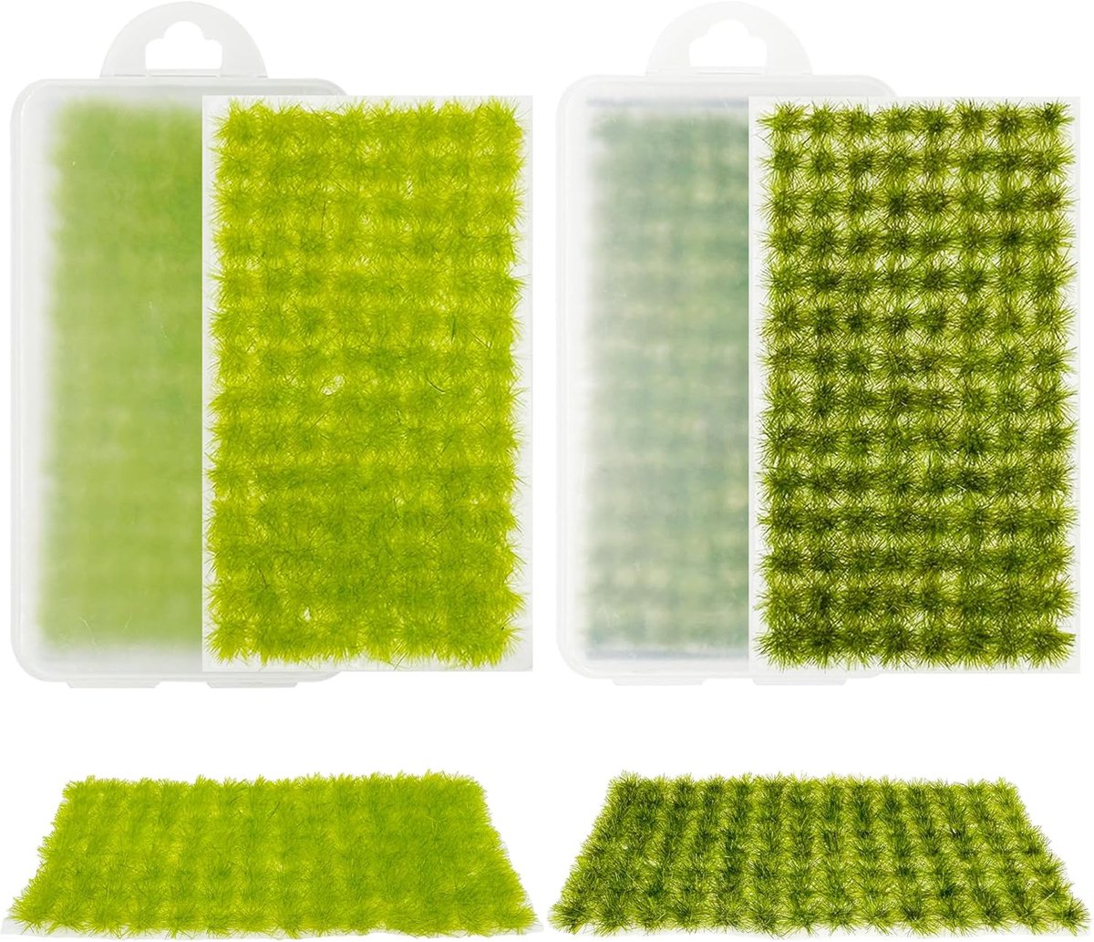 SnelShoppen - Static Grass Tufts Set 208 Stuks - Kunstgras Tuft Model - Nylon Miniatuur Bloemen en Struiken voor Spoorwegmodel en Landschapsmodellerin