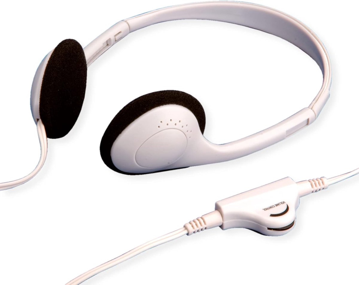 Thijox - Value Stereo Hoofdtelefoon met Volumeregeling, Grijs, 3,5 mm Jack, 1,8 m Kabellengte, Comfortabel voor Muziek, Films en Gaming