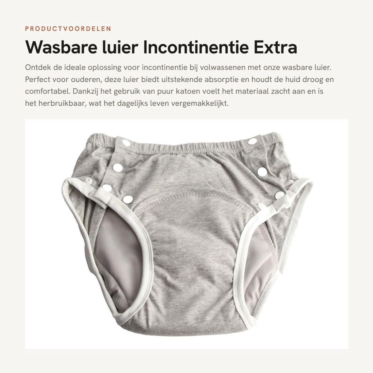 Inovra- Wasbare Luier - Incontinentiebroekjes Volwassenen - Extra Absorberend - Herbruikbaar - Puur Katoen - Comfortabele Pasvorm - Incontinentiebroek