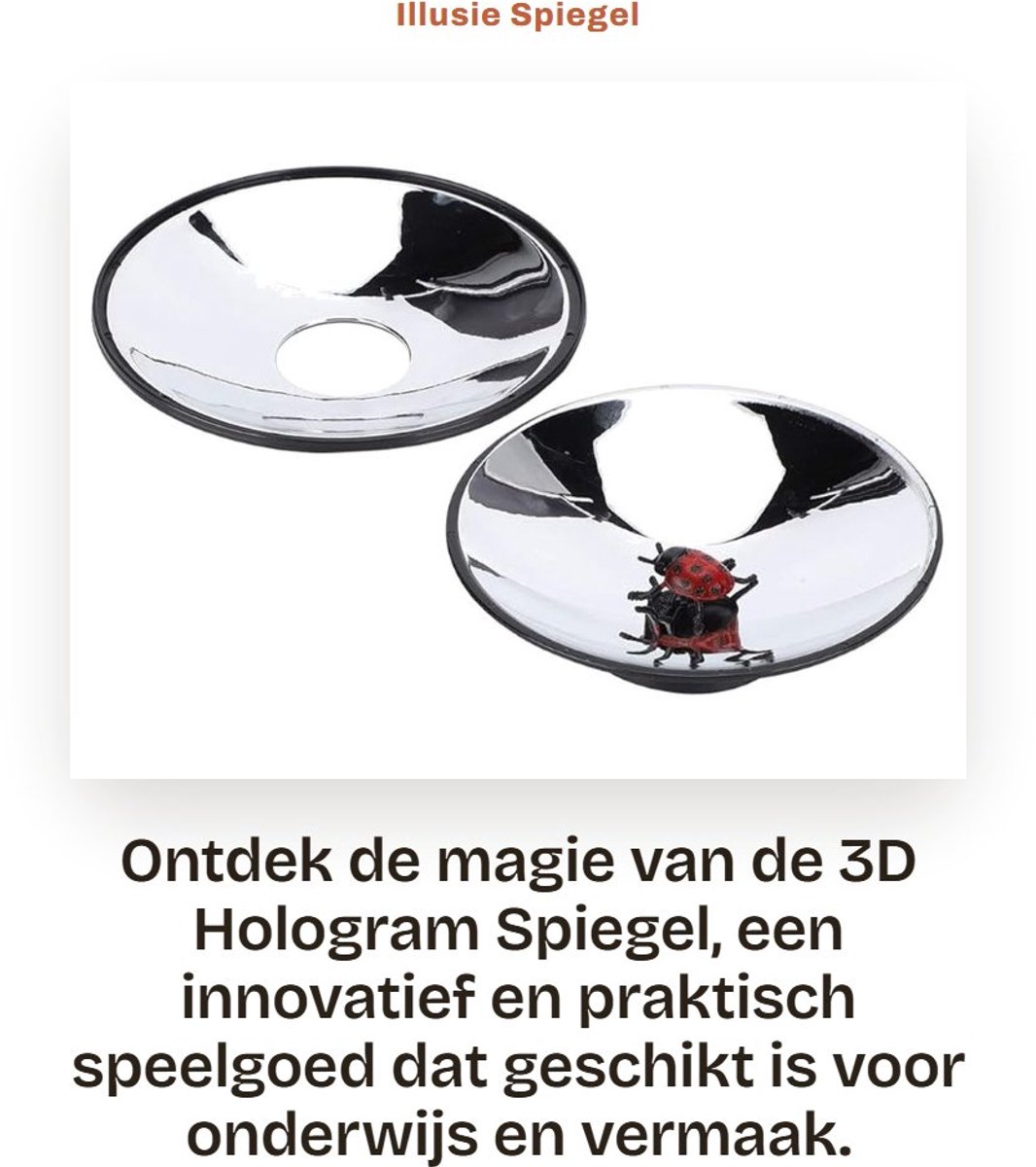 Inovra - Illusie Spiegel - Hologram Projector - Praktisch Miniatuur Speelgoed - Zilver - Optisch Onderwijs Speelgoed - Geschikt voor Huiskamer - K...