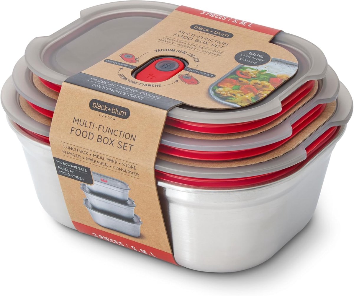 Thijox - Lunchboxset Roestvrij Staal, Magnetron- en Vaatwasserbestendig, Lekvrij en Luchtdicht, 20 oz/30 oz, Plasticvrij, Ideaal voor Werk, School en