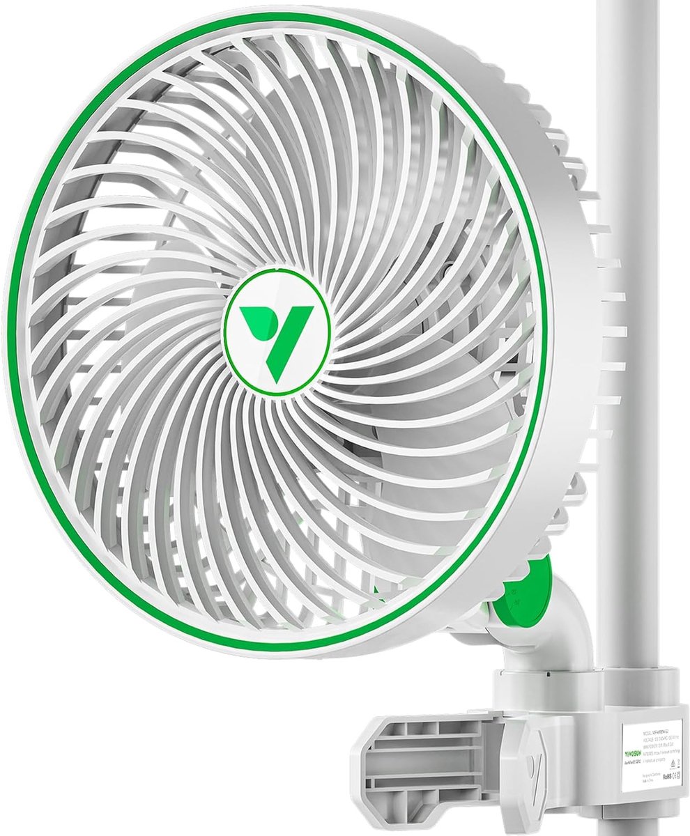 Thijox - AeroWave E6 Gen2 Grow Ventilator, Oscillerende Clipventilator, 150 mm, EC-motor, Slimme Wifi-bediening, 10-traps, 2 Modi, Luchtcirculatie voo