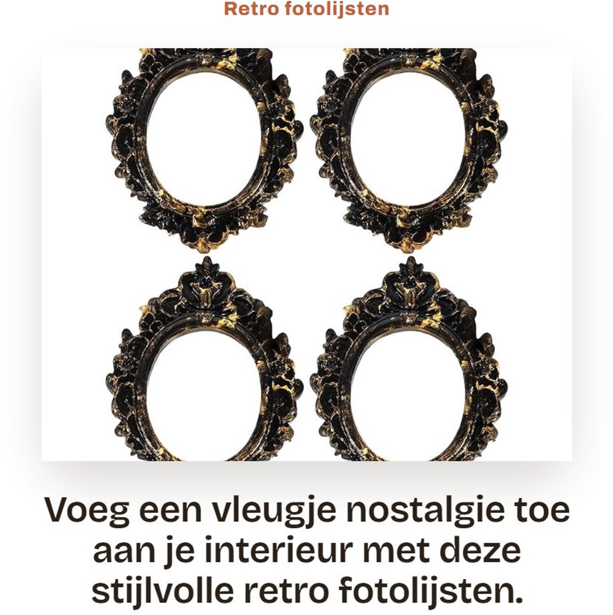Inovra- Fotolijsten Vintage - 4 Stuks - Mini Fotolijstjes - Decoratie - Harsmateriaal - Ruimtebesparend - Draagbaar Design - Fotolijst