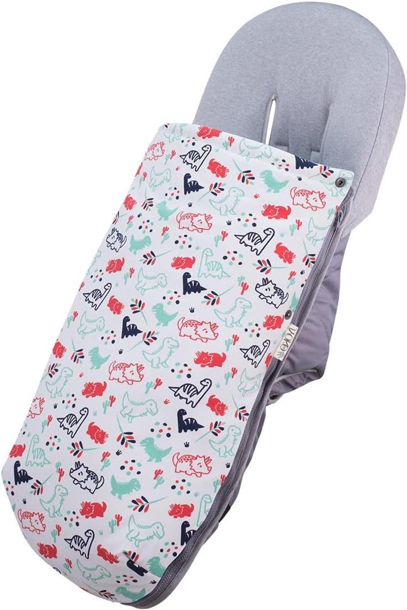 Kinderwagen Voetenzak - Baby Slaapzak - Warm Blijven - Zacht Teddy Fleece - Universeel - Dino Party