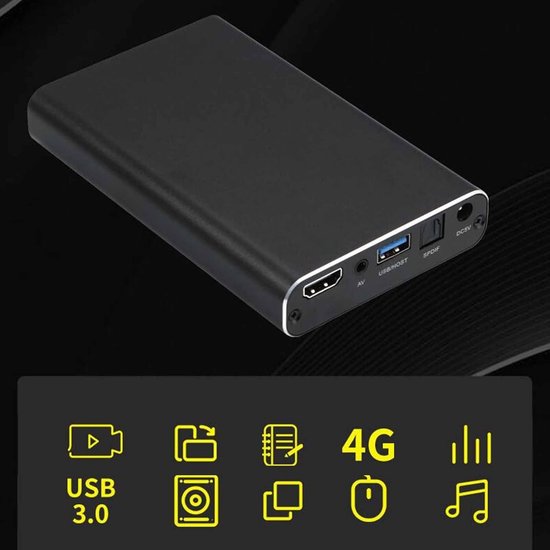4K Mediaspeler - Ultra HD speler - Films Kijken - Automatisch Afspelen - 5 GB Opslag - Zwart — afbeelding 3