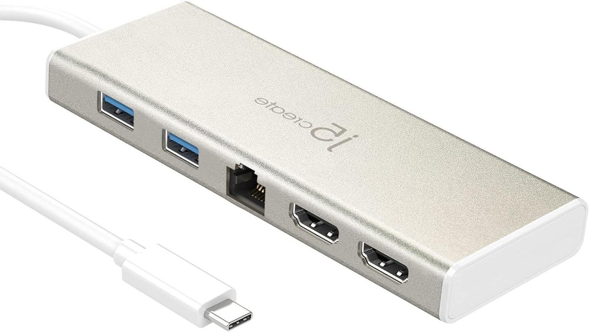 USB-C Hub - Type C Dock - Meerdere Schermen - Dubbele HDMI - 60W PD - Zwart