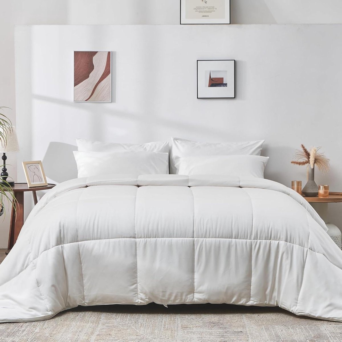 Koeldekbed Alle Seizoenen - Lichtgewicht Dekbed - Comfortabel Slapen - Bamboe Viscose - Queen Size - Wit