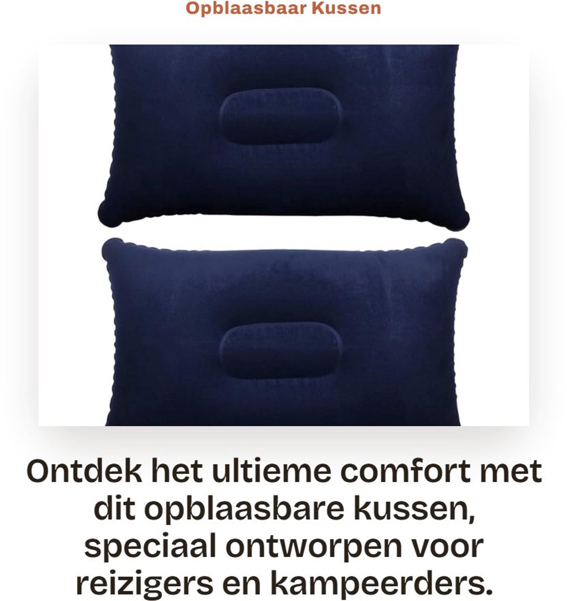 Dailygoods- Opblaaskussen Comfort - Opblaaskussen - Reiskussen - Kampeerkussen - Opblaasbaar Kussen - Duurzaam en Lichtgewicht