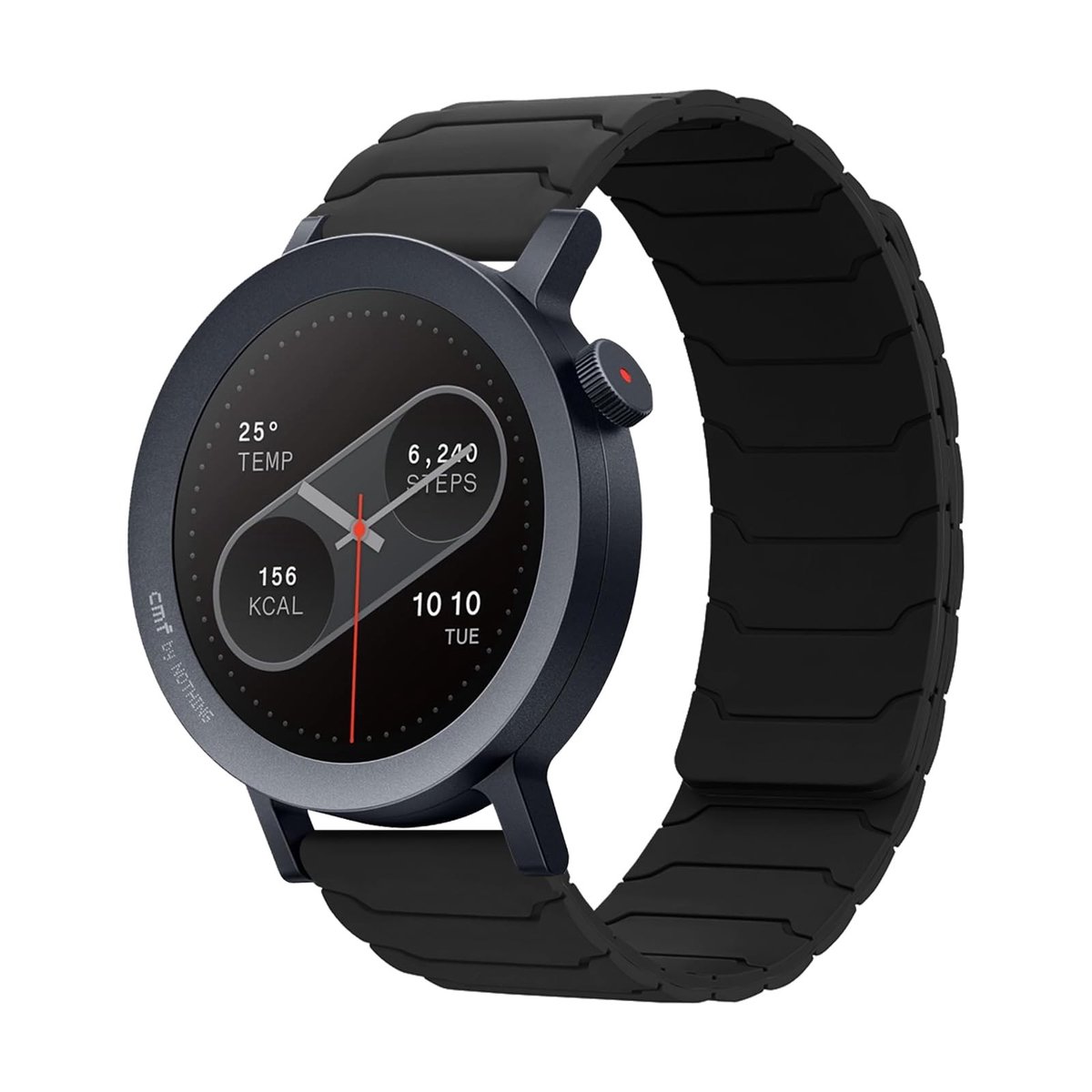 Dailygoods - Horlogebandje van 22 mm, compatibel met CMF Watch 3 Pro/CMF by Nothing Watch Pro 2, voor dames en heren, sterke magnetische lus, siliconen reservearmband, zwart