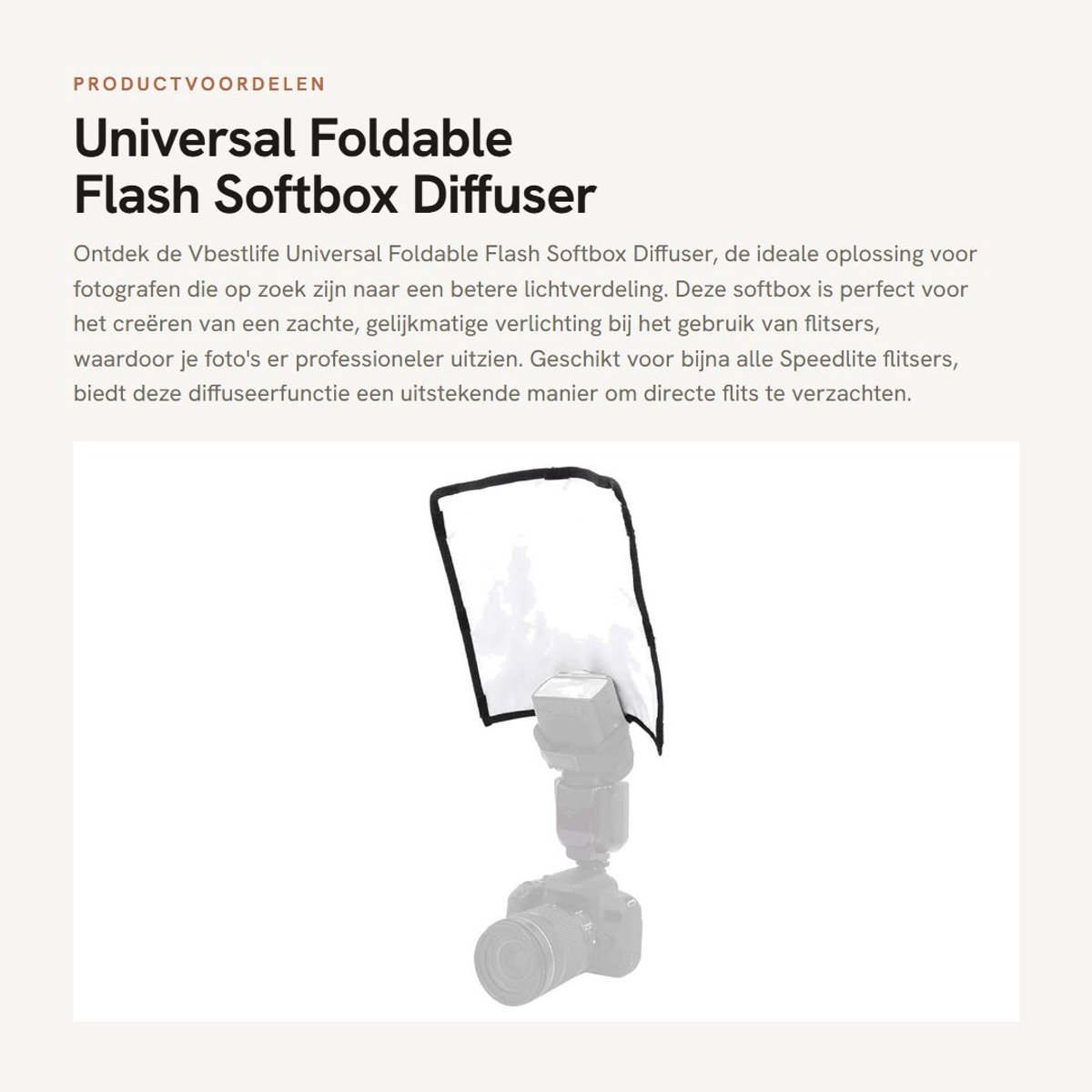 Dailygoods- Softbox Opvouwbaar - Flash Diffuser - Fotografie Reflector - Lichtgewicht - Compact - Versterkt Licht - Lichtdiffuser
