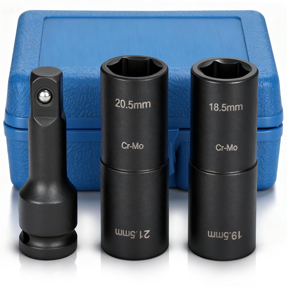 Dailygoods- Slagmoersleutelset 3-delig - 18,5 mm/19,5 mm - 7,6 cm Verlenging - Geschikt voor Ford/Land Rover - Chroom-vanadium staal - Corrosiebestendig - Dopsleutelset