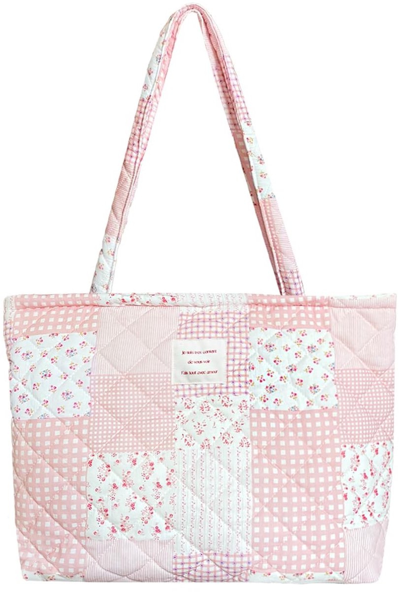 Dailygoods - Geborduurde Bloemen Shopper Tas met Ritssluiting - Voor Vrouwen en Meisjes