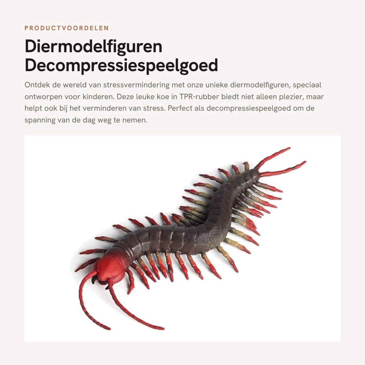Dailygoods- Diermodelfiguur TPR-rubber - Stressverminderend Speelgoed - Decompressiespeelgoed - Handbeschilderd - Realistisch Uiterlijk - Kinderen - Speelgoedfiguur