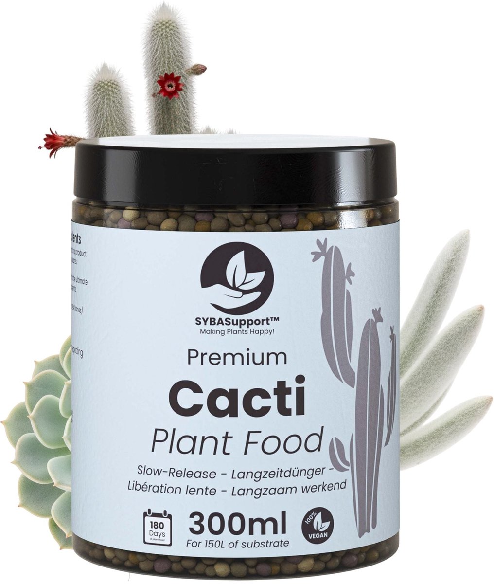 SYBASupport - Cactus & Vetplant Voeding 300ml - Langzaam Vrijkomende Korrels voor Hydro & Mineraal