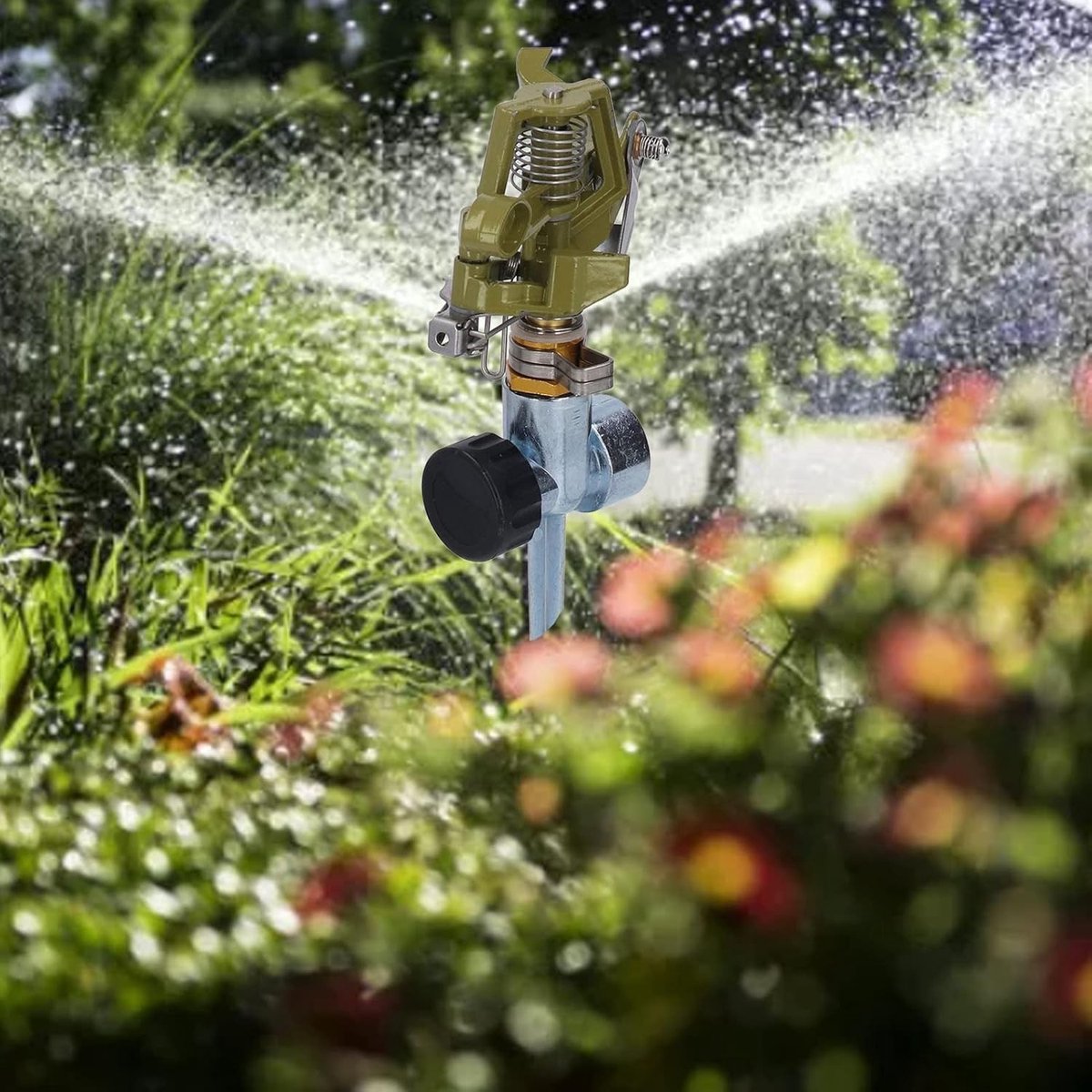 Automatische 360 Graden Rotatie Tuinsproeier voor Gazons - 4 Sets Tuin Sprinklers met G3/4 Vrouwelijke Draad voor Efficiënte Bewatering