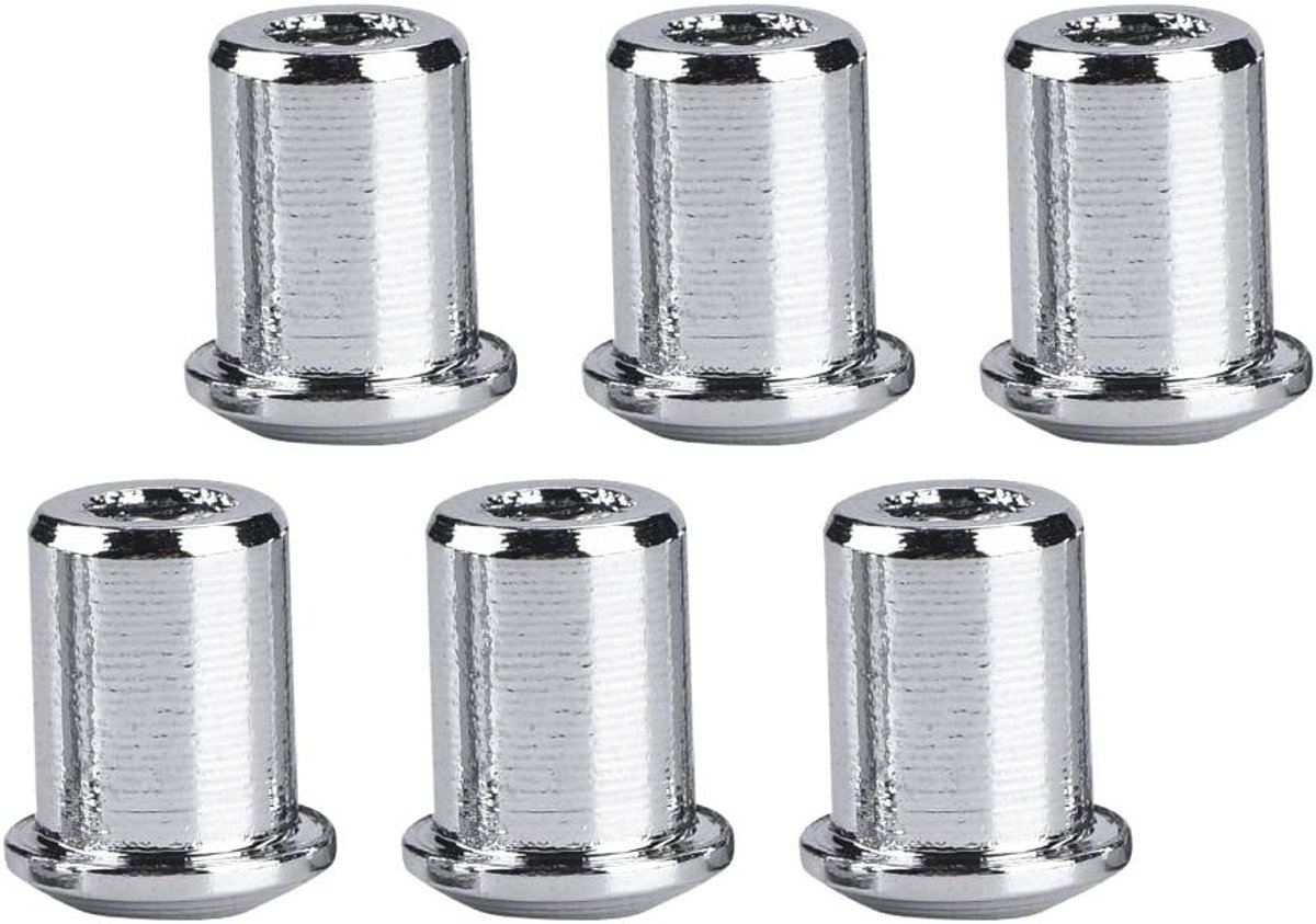 Guitar Ferrules voor Elektrische Gitaar en Bas, 6 Stuks Cord-End Fittingen, Duurzaam en Betrouwbaar Vervangonderdeel voor Optimale Geluidskwaliteit