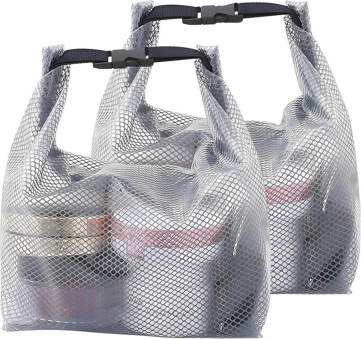 SnelShoppen - 2 Pcs Cosmetic Bag Waterproof Toiletry Bag voor Mannen en Vrouwen - Grote Heldere EVA Reis Cosmetica Tas - Douche Tas met Draaghandvat v