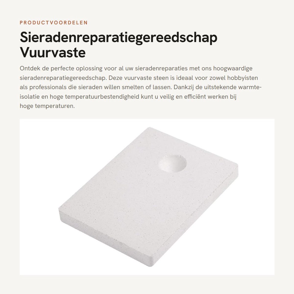 Dailygoods- Vuurvaste Steen - Hoge Temperatuurbestendigheid - Sieraden Gereedschap - Warmte-Isolatie - Compact - Lichtgewicht - Sieradengereedschap