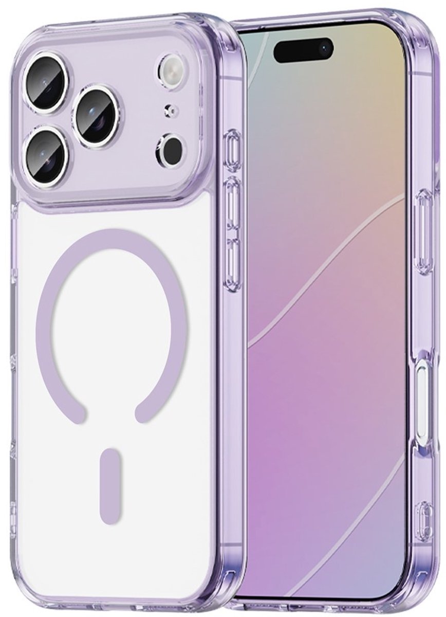Coverup Hoesje - Geschikt voor iPhone 17 Pro Hoesje - Coverup Clear TPU Back Cover - MagSafe Compatible - Paars
