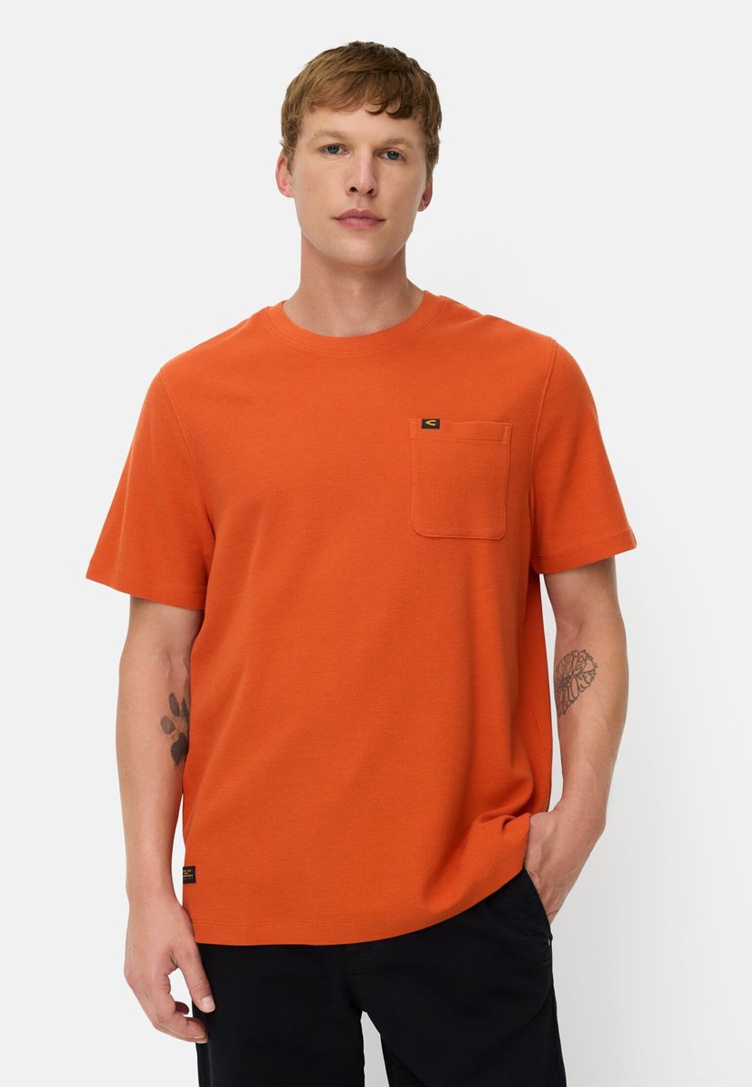 camel active T-Shirt van biologisch katoen - Maat menswear-XL - Orange