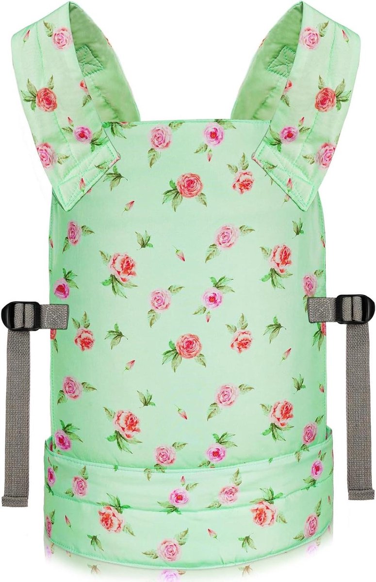 Poppen Draagzak - Draagtas Poppen - Poppen Verzorgen - Verstelbare Banden - 35 x 24 cm - Groen