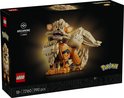LEGO Arcanine met oranje en beige blokken, met de tekst LEGO en Pokémon.